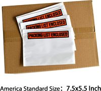 Enveloppes transparentes auto-adhésives pour listes de colisage Enveloppes en plastique pour documents postaux Sacs fermés pour bordereaux d'emballage Facture