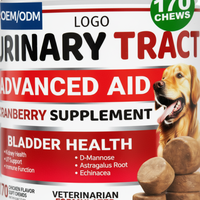 Complément OEM à croquer pour voies urinaires à la canneberge pour chats et chiens, santé de la vessie, D-Mannose, formule vétérinaire, rein et immunité