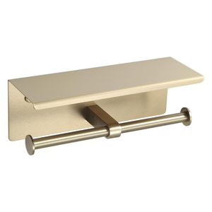 Porte-papier toilette double auto-adhésif en aluminium spatial avec étagère pour téléphone - Product Image 1