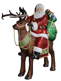 Papá Noel Montado en un Reno con 18 Lámparas y 22 Tiras de Luces - Product Image 3