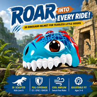 Casque de vélo pour enfants 3D T-Rex Dinosaure, design cool de dessin animé, réglable, pour scooter, skateboard, équipement de protection pour tout-petits