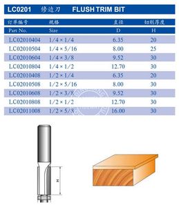 LC0201面磨木工工具用双槽硬质合金尖端球头轴承导轨齐平修剪刳刨机钻头模板 - Product Image 4