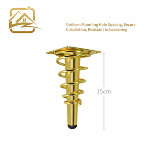 Wholesale Factory Suppliers Solid Slant Iron <b>Leg</b> With Wire 15Cm Golden Furniture <b>Legs</b> Metal For <b>Sofa</b> Modern - Product Image 3