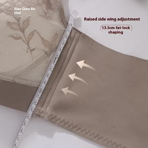 Soutien-gorge fin, respirant et doux en Spandex/Polyester, ajustable, pour grandes poitrines, sexy, en dentelle florale, confortable, sans armatures, push-up 3/4 - Product Image 5