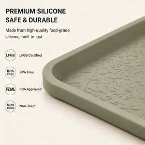 Tapis d'alimentation pour animaux de compagnie pliable, écologique, non toxique, en silicone imperméable, <span class=keywords><strong>anti</strong></span>-fuite, pour chien et chat, pour la voiture - Product Image 6
