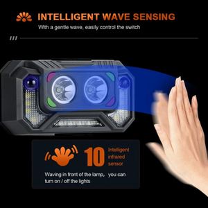 Wosen siêu sáng ngoài trời sóng cảm biến màu đỏ màu xanh ánh sáng điều chỉnh góc USB sạc <span class=keywords><strong>Led</strong></span> Đèn Pha đèn pha - Product Image 3