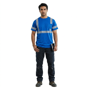 Vêtements de sécurité réfléchissants en polyester tricoté 100 % premium 2026 pour hommes, impression de logo personnalisée, imperméables, respirants, haute visibilité - Product Image 1