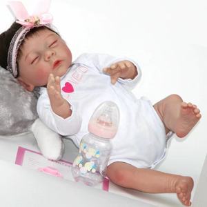 Bébé fille réaliste de 18 pouces, en vinyle souple et lesté, avec des yeux fermés, <span class=keywords><strong>Charlotte</strong></span> - Product Image 1