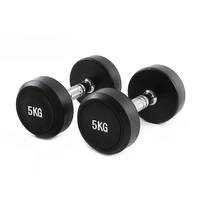 Kustom grosir murah dumbel barbel Gym peralatan latihan bulat kepala CPU dumbel produsen