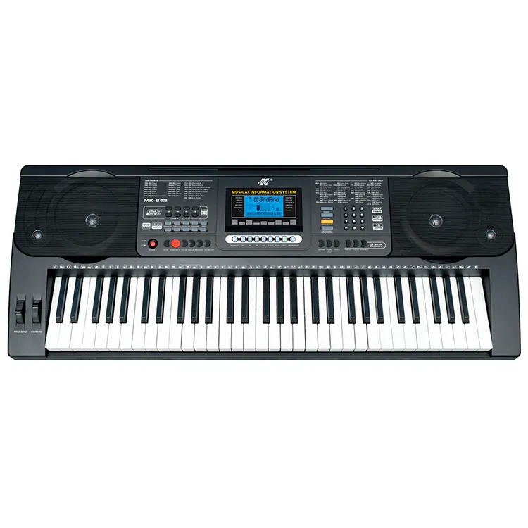 Teclado de computador eletrônico MK-812, 61 teclas, teclado de piano de iluminação
