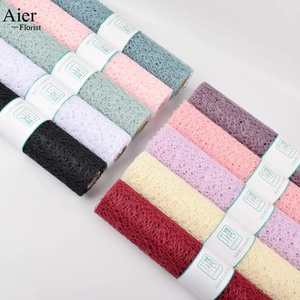 Aierflobouquets yeni renkli örgü çiçek ambalaj kağıdı buketleri için çiçek sarma jakarlı <span class=keywords><strong>net</strong></span> örgü kumaş buketleri - Product Image 1