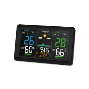 wireless color weather station with thermo-hygrometer have radio control function and humidity level display