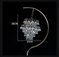 Lustre en cristal et métal romantique personnalisé, décoration de sol pour mariage, hôtel, restaurant, alimenté par courant alternatif, indice de protection IP54, lumière orange, durable, bouton