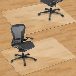 Bespoke Atacado acessórios de escritório suprimentos Heavy Duty Clear PVC Office desk Chair Floor Mat Hardwood Floor Protector para Casa