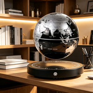 Lámpara de Globo Terráqueo Flotante con Mapa del Mundo, Decoración Moderna Negra para Sala de Estar - Product Image 2