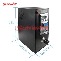 SUNWAYT SW-BG8 616 Boîtier de contrôle de minuterie électrique à monnayeur multi-pièces, construction métallique, pour jeux en anglais
