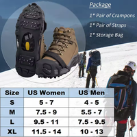 Crampons à glace en acier Tmazak très vendus, crampons antidérapants pour la marche sur la neige et la glace, pour chaussures