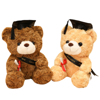 Ours en peluche de graduation en gros avec chapeau et robe, mini ours en peluche de graduation en sublimation