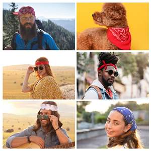 Vente en gros en vrac de bandeaux pour cheveux en coton de qualité supérieure 100% 22''22'' Motif paisley Style hip-hop en plein air pour hommes et femmes - Product Image 6