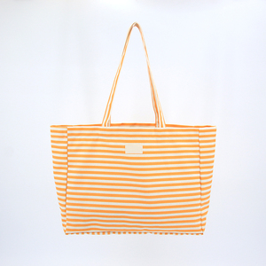 GRS GOTS Sac fourre-tout en toile de coton classique recyclé OEKO-TEX Sac fourre-tout à rayures Slouchy - Product Image 1
