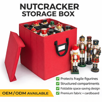 Figurines de Noël fragiles, pliables, peu encombrantes, figurines de Père Noël de qualité supérieure, boîte de rangement, structure renforcée, 9 compartiments
