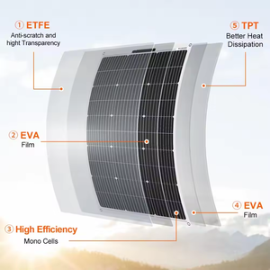 <span class=keywords><strong>Panneau</strong></span> <span class=keywords><strong>solaire</strong></span> flexible ultra-mince, étroit et long, <span class=keywords><strong>12V</strong></span> 18V, 100W <span class=keywords><strong>200W</strong></span>, monocristallin, pour <span class=keywords><strong>camping</strong></span>-<span class=keywords><strong>car</strong></span>, fourgonnette, bateau - Product Image 4