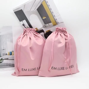 Sac à chaussures en soie de luxe personnalisé, couleur unie - Product Image 1