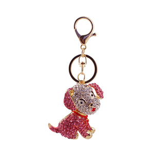 QYS Fashion Metal Dog Keychain Rhinestone Puppy <b>Bag</b> Charm Bell <b>Key</b> <b>Ring</b> Cute Animal Pendant for Women - Product Image 3