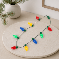 Collier lumineux LED de Noël pour fêtes, accessoires de célébration festifs pour soirées en tenue déguisée