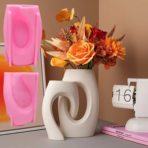 <span class=keywords><strong>Moule</strong></span> en Silicone Pot de Fleur en Plâtre Nordique, Pot en Béton, Vase en Ciment, Grand Porte-Bougie, <span class=keywords><strong>Moule</strong></span> de Décoration Maison - Product Image 3