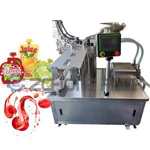 Machine de remplissage automatique à double tête et de capsulage de sachets à bec verseur pour l'industrie - pour l'emballage de lait, de miel et de produits laitiers en sachets à bec verseur - Product Image 4