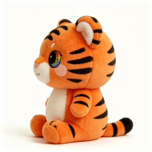 Peluche de Tigre Naranja Suave Personalizable con Rayas Negras y Ojos Grandes, Adorable Peluche de Tigre para Niños y Coleccionistas - Product Image 3