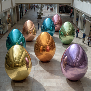 Miroir gonflable oeufs de pâques <span class=keywords><strong>m</strong></span>étalliques brillants ballons <span class=keywords><strong>disco</strong></span> géants PVC sphère flottante décoration d'événement accessoires de fête en gros - Product Image 1