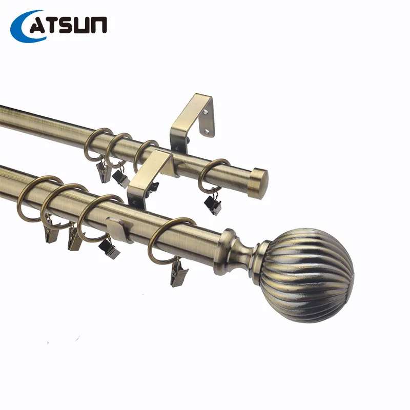 CATSUN Online hot sale classic style Chrome Color 25/28mm Curtain Rod Sets Curtain Rod Accessories To AU For Window