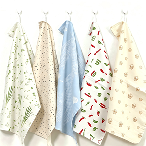Serviette de cuisine en coton 100% tissé uni imprimé, absorbante, réutilisable, impression personnalisée - Product Image 1