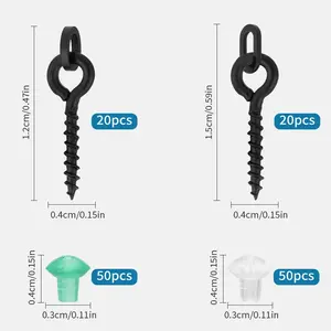 LUSHAZER 140 pcs/boîte Vis pour appâts de pêche Crochet Stops Oval Buckle Carp Fishing Tackle Accessories Kit for Making Carp Pop up Rigs - Product Image 3