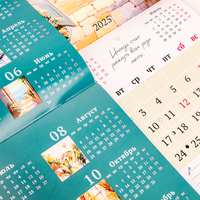 Grand calendrier suspendu en spirale A4 A3 A2 personnalisé Impression de calendrier mural