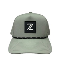 Casquette de sport personnalisée à séchage rapide, perforations découpées au laser, imperméable, en tissu Oxford, motif léopard, 5 panneaux, avec cordon et fermeture snapback, impression en caoutchouc en relief