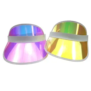 Prix d'usine, haute qualité, <span class=keywords><strong>visière</strong></span> de soleil en plastique <span class=keywords><strong>transparente</strong></span>, personnalisée, colorée, irisée, vente en gros à bas prix, pour l'extérieur - Product Image 1