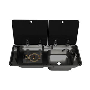 JDA-Évier durable noir en acier inoxydable pour camping-car, <span class=keywords><strong>caravane</strong></span>, remorque, camping-car, cuisinière à induction - Product Image 1