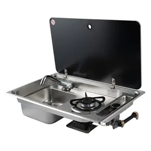 Stainless steel one burner gas stove and sink for RV Caravan Motorhome Boat Yacht kitchen
