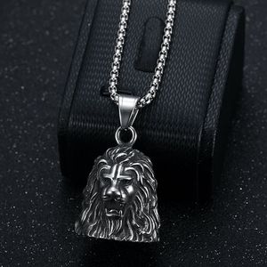 Stainless Steel Lion Head Pendant Necklace Retro <b>Animal</b> Charm For <b>Men</b> Gift - Product Image 2