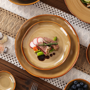 Juego de Vajilla de Cerámica Vintage de Lujo para Regalo, <span class=keywords><strong>Platos</strong></span> Resistentes al Calor, <span class=keywords><strong>Platos</strong></span> Hondos, Juego de Café para el Hogar y Restaurantes - Product Image 3