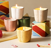 Lilin Aroma Keramik Bentuk Labu Berpinggiran Bergelombang, Tekstur Vulkanik Berpori, Lilin Aroma Kedelai Matte, Lilin Beraroma Terbaik