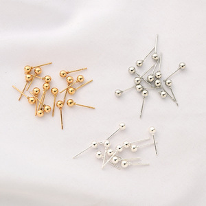 <b>Stud</b> <b>Earrings</b> Ball Shape Zinc Alloy Gold Silver Color Unisex Fashion Jewelry Accessories EZ 01 - Product Image 1