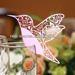 Islamic <strong>Wedding</strong> Stationery Favors Laser Cut <strong>Name</strong> Place <strong>Cards</strong> for Wine Glass - Product Image 3