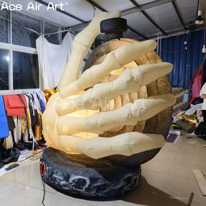 <span class=keywords><strong>Alice</strong></span> nel paese delle meraviglie gigantesco orologio gonfiabile palloncino bianco coniglio oro gonfiabile orologio a mano con luce a LED - Product Image 4