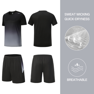 Set da allenamento da uomo abbigliamento sportivo magliette da <span class=keywords><strong>calcio</strong></span> e pantaloncini da ginnastica completi da <span class=keywords><strong>calcio</strong></span> abbigliamento sportivo estivo - Product Image 4