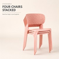 Chaise de salle à manger contemporaine en polypropylène empilable et durable pour la maison, le bureau et l'appartement