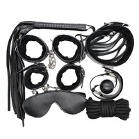 7-teiliges Bett-BDSM-Bondage-Set aus PU-Leder mit Fesseln und Sklaven-Halsband Erwachsenen-Sexspielzeug-Set für Paare